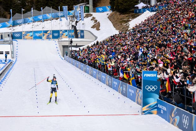 260215 Martin Ponsiluoma of Sweden celebrates winning gold in men s biathlon 12,5 km pursuit during day 9 of the 2026 Winter Olympics on February 15, 2026 in Anterselva. Photo: Mathias Bergeld BILDBYRAN kod MB MB1329 skidskytte biathlon skiskyting Olympic Games, Olympische Spiele, Olympia, OS olympics winter olympics os ol olympiska spel vinter-os olympiske leker milano cortina 2026 milan cortina 2026 milano cortina 2026 olympic games milano cortina 2026 winter olympic games milano cortina-os milano cortina-ol vinter-ol 9 bbeng pursuit jaktstart jubel *** 260215 Martin Ponsiluoma of Sweden celebrates winning gold in men s biathlon 12,5 km pursuit during day 9 of the 2026 Winter Olympics on February 15, 2026 in Anterselva Photo Mathias Bergeld BILDBYRAN code MB MB1329 biathlon biathlon olympic games olympics olympics winter olympics os ol olympiska spel vinter os olympiske leker milano cortina 2026 milan cortina 2026 milano cortina 2026 olympic games milano cortina 2026 winter olympic games milano cortina os milano cortina ol vinter ol 9 bbeng pursuit jaktstart jubel  Copyright: MATHIASxBERGELD BB260215MB029