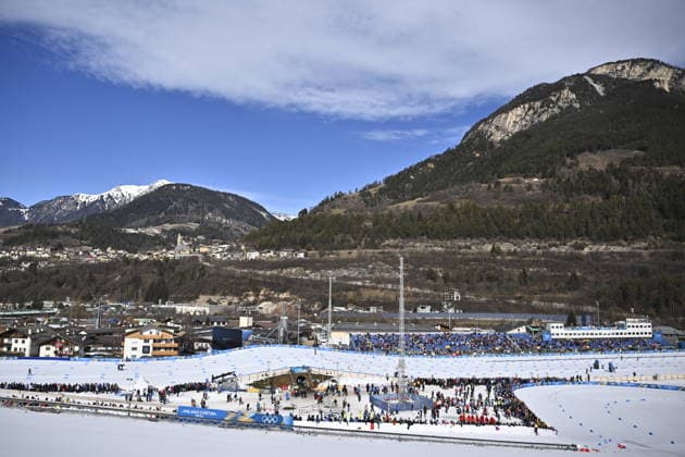 VAL DI FIEMME, ITALIEN 20260215 Tesero längdskidstadion inför herrarnas stafett 4 x 7,5 km under vinter-OS i Val di Fiemme, Italien. *** Bilden ingar i SPORTPAKET. För övriga BETALBILD *** VAL DI FIEMME ITALIEN x10430x *** VAL DI FIEMME, ITALY 20260215 Tesero cross-country stadium for the mens 4 x 7.5 km relay at the Winter Olympics in Val di Fiemme, Italy Picture in SPORT PACKAGE For others PAY PICTURE VAL DI FIEMME ITALY x10430x  Copyright: xChristinexOlsson TTx OS 2026 SKIDOR STAFETT HERR