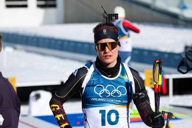 Antholz, Italien 15. Februar 2026: Biathlon Verfolgung Männer 12,5 km - Olympia 2026 Im Bild: Philipp Horn (GER) Anterselva Biathlon Arena *** Antholz, Italy 15 February 2026 Biathlon Pursuit Men 12.5 km Olympic Games 2026 In the picture Philipp Horn GER Anterselva Biathlon Arena Copyright: xFotostandx xHettichx