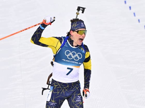 ANTERSELVA, ITALY 20260215 Martin Ponsiluoma at the start of the men s 12.5 km pursuit start in biathlon in Anterselva during the Winter Olympics in Milan Cortina, Italy. *** The image is included in the SPORTS PACKAGE. For others PAID IMAGE ** ANTERSELVA ITALY x10030x *** ANTERSELVA, ITALY 20260215 Martin Ponsiluoma at the start of the men s 12 5 km pursuit start in biathlon in Anterselva during the Winter Olympics in Milan Cortina, Italy The image is included in the SPORTS PACKAGE For others PAID IMAGE ANTERSELVA ITALY x10030x  Copyright: xJonasxEkströmer TTx 2026 OLYMPICS BIENBALL SHOOT MEN S PURSUE START