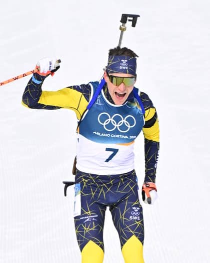 ANTERSELVA, ITALY 20260215 Martin Ponsiluoma at the start of the men s 12.5 km pursuit start in biathlon in Anterselva during the Winter Olympics in Milan Cortina, Italy. *** The image is included in the SPORTS PACKAGE. For others PAID IMAGE ** ANTERSELVA ITALY x10030x *** ANTERSELVA, ITALY 20260215 Martin Ponsiluoma at the start of the men s 12 5 km pursuit start in biathlon in Anterselva during the Winter Olympics in Milan Cortina, Italy The image is included in the SPORTS PACKAGE For others PAID IMAGE ANTERSELVA ITALY x10030x  Copyright: xJonasxEkströmer TTx 2026 OLYMPICS BIENBALL SHOOT MEN S PURSUE START