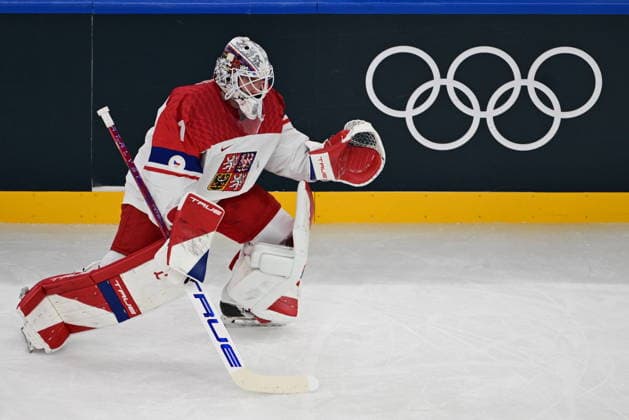 XXV Winter Olympic Games, Olympische Spiele, Olympia, OS in Milan, Italy, on February 15, 2026. Men s Ice hockey, Eishockey Group A, Switzerland vs Czech Republic. Goalkeeper Lukas Dostal (CZE) is seen during pre-match warm-up. (CTKxPhoto MichalxKamaryt) CTKPhotoP2026021502454  CTKPhotoP2026021502454