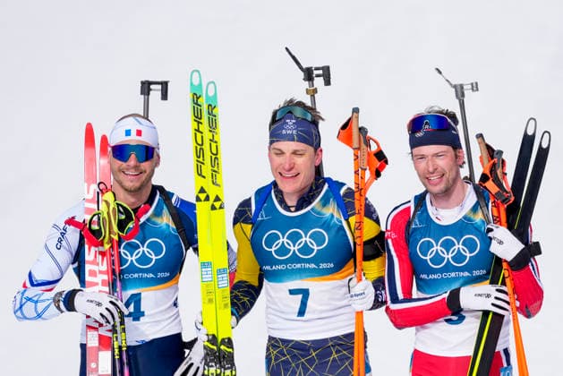 Winter Olympics in Milan Cortina 2026 Anterselva, Italy 20260215. Emilien Jacquelin from France, Martin Ponsiluoma from Sweden and Sturla Holm Laegreid from Norway during the 12.5 km pursuit start in biathlon at the Winter Olympics in Milano Cortina 2026. Photo: Heiko Junge NTB Anterselva Italy EDITORIAL USE ONLY. RESTRICTED USE FOR BETTING COMPANIES Ref:_SPOhq3HKNIJpHg.jpg *** Winter Olympics in Milan Cortina 2026 Anterselva, Italy 20260215 Emilien Jacquelin from France, Martin Ponsiluoma from Sweden and Sturla Holm Laegreid from Norway during the 12 5 km pursuit start in biathlon at the Winter Olympics in Milano Cortina 2026 Photo Heiko Junge NTB Anterselva Italy EDITORIAL USE ONLY RESTRICTED USE FOR BETTING COMPANIES  Copyright: xHeikoxJungex xNTBx