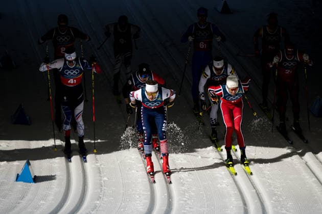 260215 Ben Ogden of USA and Emil Iversen of Norway compete in the men s 4 x 7.5km relay cross-country skiing race during day 9 of the 2026 Winter Olympics on February 15, 2026 in Val di Fiemme. Photo: Maxim Thore BILDBYRAN kod MT MT0983 skidor cross-country skiing langrenn Olympic Games, Olympische Spiele, Olympia, OS olympics winter olympics os ol olympiska spel vinter-os olympiske leker milano cortina 2026 milan cortina 2026 milano cortina 2026 olympic games milano cortina 2026 winter olympic games milano cortina-os milano cortina-ol vinter-ol 9 bbeng herr stafett *** 260215 Ben Ogden of USA and Emil Iversen of Norway compete in the men s 4 x 7 5km relay cross country skiing race during day 9 of the 2026 Winter Olympics on February 15, 2026 in Val di Fiemme Photo Maxim Thore BILDBYRAN kod MT MT0983 skidor cross country skiing langrenn olympic games olympics winter olympics os ol olympiska spel vinter os olympiske leker milano cortina 2026 milan cortina 2026 milano cortina 2026 olympic games milano cortina 2026 winter olympic games milano cortina os milano cortina ol vinter ol 9 bbeng herr relay  Copyright: MAXIMxTHORE BB260215MT004