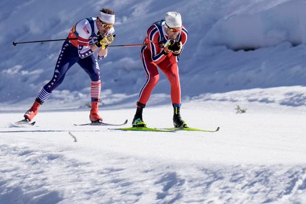 Winter Olympics in Milan Cortina 2026 Val di Fiemme, Italy 20260215. Ben Ogden from the USA and Emil Iversen from Norway during the men s 4 x 7.5 km relay cross-country skiing at Tesero CC-Stadium during the Winter Olympics in Milano Cortina 2026. Photo: Terje Pedersen NTB Val di Fiemme Italy EDITORIAL USE ONLY. RESTRICTED USE FOR BETTING COMPANIES Ref:_SPOToMnLLKJlOY.jpg *** Winter Olympics in Milan Cortina 2026 Val di Fiemme, Italy 20260215 Ben Ogden from the USA and Emil Iversen from Norway during the men s 4 x 7 5 km relay cross country skiing at Tesero CC Stadium during the Winter Olympics in Milano Cortina 2026 Photo Terje Pedersen NTB Val di Fiemme Italy EDITORIAL USE ONLY RESTRICTED USE FOR BETTING COMPANIES  Copyright: xTerjexPedersenx xNTBx