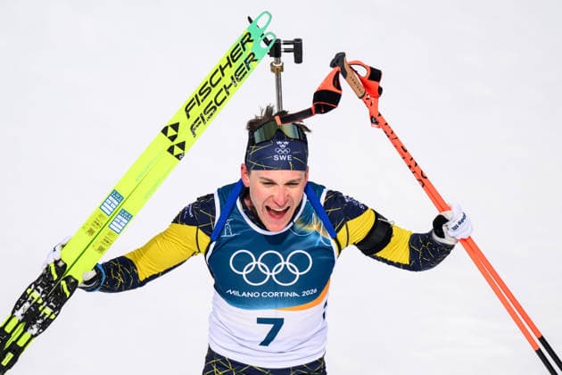 260215 Gold medalist Martin Ponsiluoma of Sweden celebrates after the men s biathlon 12,5 km pursuit during day 9 of the 2026 Winter Olympics on February 15, 2026 in Anterselva. Photo: Mathias Bergeld BILDBYRAN kod MB MB1329 skidskytte biathlon skiskyting Olympic Games, Olympische Spiele, Olympia, OS olympics winter olympics os ol olympiska spel vinter-os olympiske leker milano cortina 2026 milan cortina 2026 milano cortina 2026 olympic games milano cortina 2026 winter olympic games milano cortina-os milano cortina-ol vinter-ol 9 bbeng pursuit jaktstart jubel *** 260215 Gold medalist Martin Ponsiluoma of Sweden celebrates after the men s biathlon 12,5 km pursuit during day 9 of the 2026 Winter Olympics on February 15, 2026 in Anterselva Photo Mathias Bergeld BILDBYRAN code MB MB1329 biathlon biathlon olympic games olympics olympics winter olympics os ol olympic games winter os olympic games milano cortina 2026 milan cortina 2026 milano cortina 2026 olympic games milano cortina 2026 winter olympic games milano cortina os milano cortina ol winter ol 9 bbeng pursuit jaktstart jubel  Copyright: MATHIASxBERGELD BB260215MB041