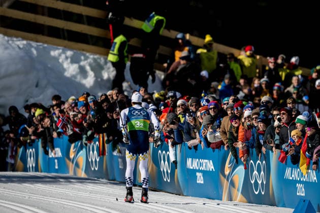 260215 Calle Halfvarsson of Sweden competes in the men s 4 x 7.5km relay cross-country skiing race during day 9 of the 2026 Winter Olympics on February 15, 2026 in Val di Fiemme. Photo: Maxim Thore BILDBYRAN kod MT MT0983 skidor cross-country skiing langrenn Olympic Games, Olympische Spiele, Olympia, OS olympics winter olympics os ol olympiska spel vinter-os olympiske leker milano cortina 2026 milan cortina 2026 milano cortina 2026 olympic games milano cortina 2026 winter olympic games milano cortina-os milano cortina-ol vinter-ol 9 bbeng herr stafett sverige *** 260215 Calle Halfvarsson of Sweden competes in the men s 4 x 7 5km relay cross country skiing race during day 9 of the 2026 Winter Olympics on February 15, 2026 in Val di Fiemme Photo Maxim Thore BILDBYRAN kod MT MT0983 skidor cross country skiing langrenn olympic games olympics winter olympics os ol olympiska spel vinter os olympiske leker milano cortina 2026 milan cortina 2026 milano cortina 2026 olympic games milano cortina 2026 winter olympic games milano cortina os milano cortina ol vinter ol 9 bbeng herr stafett sverige  Copyright: MAXIMxTHORE BB260215MT017