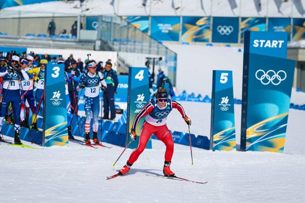 Antholz, Italien 15. Februar 2026: Biathlon Verfolgung Männer 12,5 km - Olympia 2026 Im Bild: Johan Olav Botn (NOR) am Start. Anterselva Biathlon Arena *** Antholz, Italy 15 February 2026 Biathlon Pursuit Men 12.5 km Olympic Games 2026 In the picture Johan Olav Botn NOR at the start Anterselva Biathlon Arena Copyright: xFotostandx xHettichx