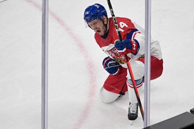 XXV Winter Olympic Games, Olympische Spiele, Olympia, OS in Milan, Italy, on February 15, 2026. Men s Ice hockey, Eishockey Group A, Switzerland vs Czech Republic. Filip Chlapik (CZE) celebrates his goal (0:1). (CTKxPhoto MichalxKamaryt) CTKPhotoP2026021502978  CTKPhotoP2026021502978