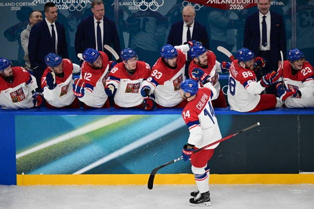 XXV Winter Olympic Games, Olympische Spiele, Olympia, OS in Milan, Italy, on February 15, 2026. Men s Ice hockey, Eishockey Group A, Switzerland vs Czech Republic. Filip Chlapik (CZE) celebrates his goal (0:1). (CTKxPhoto MichalxKamaryt) CTKPhotoP2026021502998  CTKPhotoP2026021502998