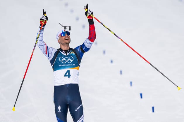 XXV Winter Olympic Games, Olympische Spiele, Olympia, OS in Anterselva, Italy, on February 15, 2026. Biathlon Men s 12.5km Pursuit. Third Emilien Jacquelin from France. (CTKxPhoto OndrejxDeml) CTKPhotoP2026021503046  CTKPhotoP2026021503046