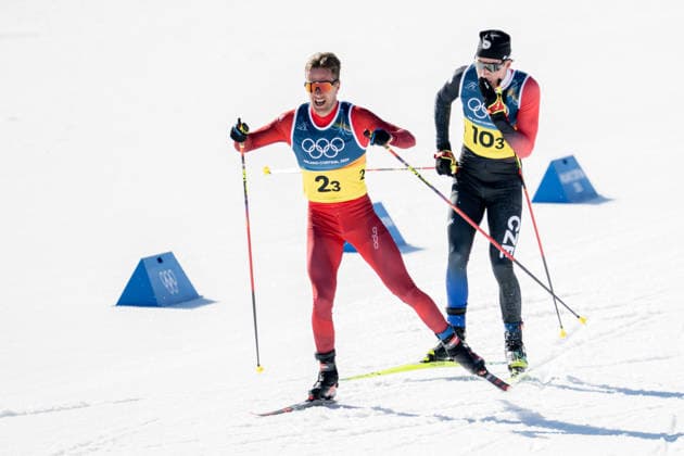 260215 Beda Klee of Switzerland and Matyas Bauer of Czech Republic compete in the men s 4 x 7.5km relay cross-country skiing race during day 9 of the 2026 Winter Olympics on February 15, 2026 in Val di Fiemme. Photo: Maxim Thore BILDBYRAN kod MT MT0983 skidor cross-country skiing langrenn Olympic Games, Olympische Spiele, Olympia, OS olympics winter olympics os ol olympiska spel vinter-os olympiske leker milano cortina 2026 milan cortina 2026 milano cortina 2026 olympic games milano cortina 2026 winter olympic games milano cortina-os milano cortina-ol vinter-ol 9 bbeng herr stafett tjeckien schweiz *** 260215 Beda Klee of Switzerland and Matyas Bauer of Czech Republic compete in the men s 4 x 7 5km relay cross country skiing race during day 9 of the 2026 Winter Olympics on February 15, 2026 in Val di Fiemme Photo Maxim Thore BILDBYRAN kod MT MT0983 skidor cross country skiing langrenn olympic games olympics winter olympics os ol olympiska spel vinter os olympiske leker milano cortina 2026 milan cortina 2026 milano cortina 2026 olympic games milano cortina 2026 winter olympic games milano cortina os milano cortina ol vinter ol 9 bbeng herr relay tjeckien schweiz  Copyright: MAXIMxTHORE BB260215MT043