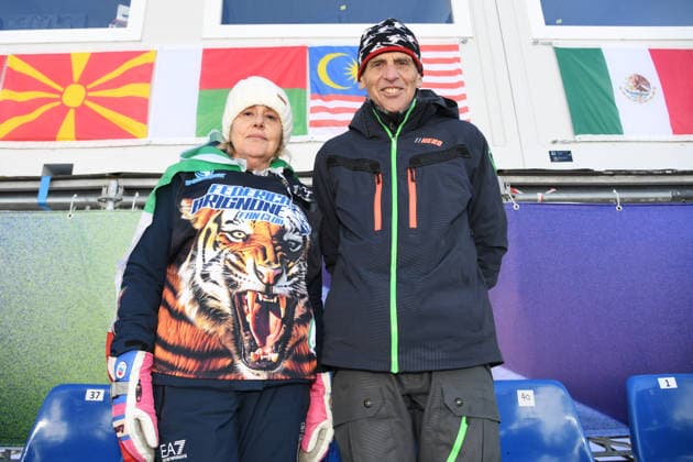 CORTINA, MICO OLYMPICS 2026, WOMEN S GIANT SLALOM, FIRST RUN, IN THE PHOTO CINZIA AND DANIELE BRIGNONE, FEDERICA S AUNT AND DAD  Copyright: xFrancescaxViecelix xipa-agency.netx xFrancescaxViecelix IPA_Agency_IPA71544601