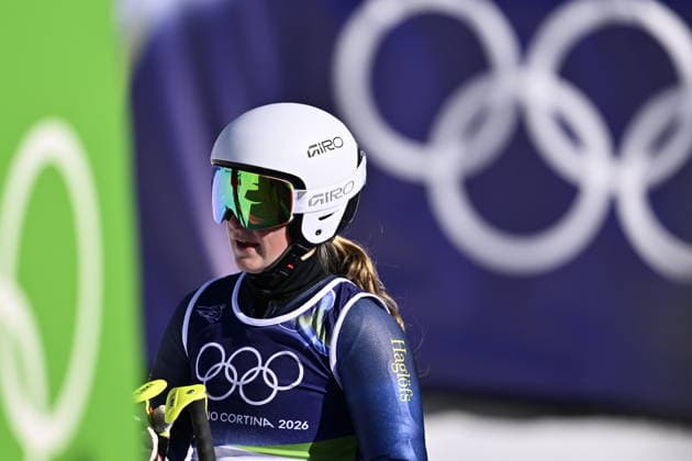 CORTINA, ITALIEN 20260215 Hanna Aronsson Elfman i mal efter andra aket i damernas storslalom i Cortina under vinter-OS i Milano Cortina, Italien. *** Bilden ingar i SPORTPAKET. För övriga BETALBILD *** CORTINA ITALIEN x10050x *** CORTINA, ITALY 20260215 Hanna Aronsson Elfman in the finish line after the second run in the womens giant slalom in Cortina during the Winter Olympics in Milan Cortina, Italy Picture in SPORTPAKET For others PAYPICTURE CORTINA ITALY x10050x  Copyright: xPontusxLundahl TTx OS 2026 ALPINT STORSLALOM DAMER