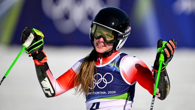 OLYMPICS - Winter Olympic Games, Olympische Spiele, Olympia, OS Milano Cortina 2026 CORTINA D AMPEZZO,ITALY,15.FEB.26 - OLYMPICS, ALPINE SKIING - Winter Olympic Games Milano Cortina 2026, giant slalom, women.. Image shows Camille Rast (SUI).  GEPAxpictures xAlexanderxSolc