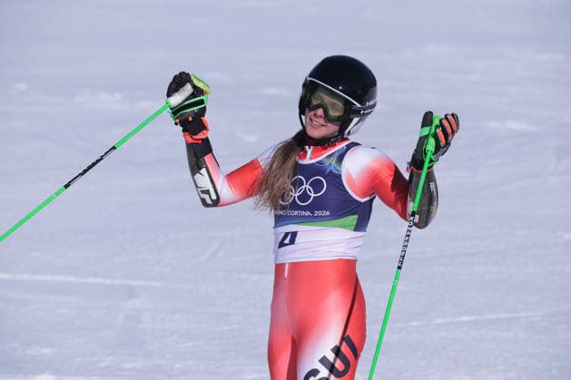 Camille Rast (SUI) during Olympic Winter games, Winterspiele,Spiele, Summer games Milano-Cortina 2026, Alpine Skiing Women s Giant Slalom on February 15, 2026 at Tofane Alpine Skiing Centre in Cortina d Ampezzo, Italy  Copyright: xLucianoxMariaxBisi IPAxSportx xipa-agency.netx xx IPA_71548333 IPA_Agency_IPA71548333