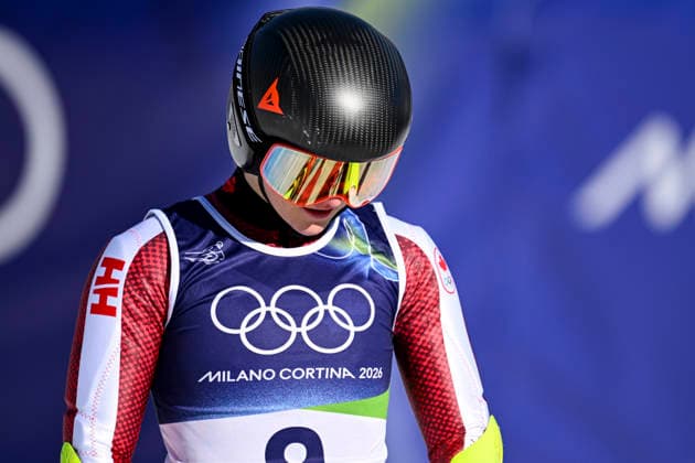 OLYMPICS - Winter Olympic Games, Olympische Spiele, Olympia, OS Milano Cortina 2026 CORTINA D AMPEZZO,ITALY,15.FEB.26 - OLYMPICS, ALPINE SKIING - Winter Olympic Games Milano Cortina 2026, giant slalom, women.. Image shows Valerie Grenier (CAN).  GEPAxpictures xAlexanderxSolc