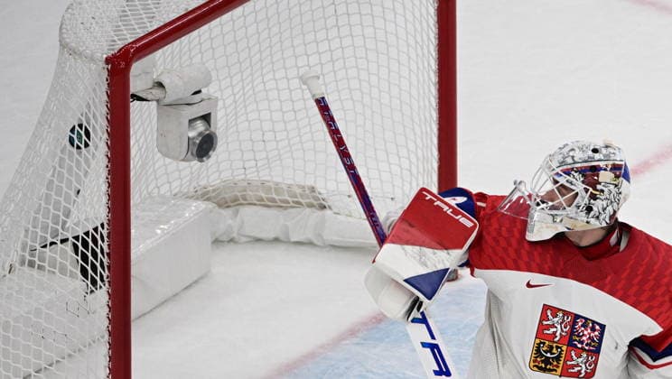 XXV Winter Olympic Games, Olympische Spiele, Olympia, OS in Milan, Italy, on February 15, 2026. Men s Ice hockey, Eishockey Group A, Switzerland vs Czech Republic. Goalkeeper Lukas Dostal (CZE) receives decisive goal in extra time. (CTKxPhoto MichalxKamaryt) CTKPhotoP2026021504487  CTKPhotoP2026021504487
