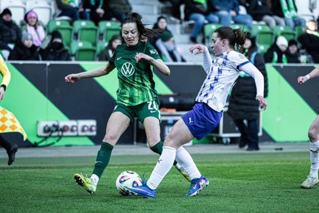 Deutschland: Google Pixel Frauen-Bundesliga 2025 2026, 18. Spieltag - VfL Wolfsburg vs SGS Essen - AOK-Stadion (Wolfsburg): Joelle Wedemeyer (VfL Wolfsburg, 24) Copyright: xAylinxKreutzsteinx
