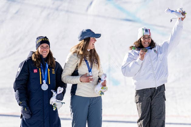 260215 Sara Hector of Sweden, Thea Louise Stjernesund of Norway and Federica Brignone of Italy celebrate on the podium after competing in women s alpine skiing giant slalom during day 9 of the 2026 Winter Olympics on February 15, 2026 in Cortina. Photo: Joel Marklund BILDBYRAN kod JM JM0793 bbeng alpint alpine skiing Olympic Games, Olympische Spiele, Olympia, OS olympics winter olympics os ol olympiska spel vinter-os olympiske leker milano cortina 2026 milan cortina 2026 milano cortina 2026 olympic games milano cortina 2026 winter olympic games milano cortina-os milano cortina-ol vinter-ol giant slalom storslalom storslalam dam italien sverige jubel *** 260215 Sara Hector of Sweden, Thea Louise Stjernesund of Norway and Federica Brignone of Italy celebrate on the podium after competing in women s alpine skiing giant slalom during day 9 of the 2026 Winter Olympics on February 15, 2026 in Cortina Photo Joel Marklund BILDBYRAN kod JM JM0793 bbeng alpine alpine skiing olympic games olympics winter olympics os ol olympiska spel vinter os olympiske leker milano cortina 2026 milan cortina 2026 milano cortina 2026 olympic games milano cortina 2026 winter olympic games milano cortina os milano cortina ol vinter ol giant slalom storslalom storslalam dam italien sverige jubel  Copyright: JOELxMARKLUND BB260215JM175