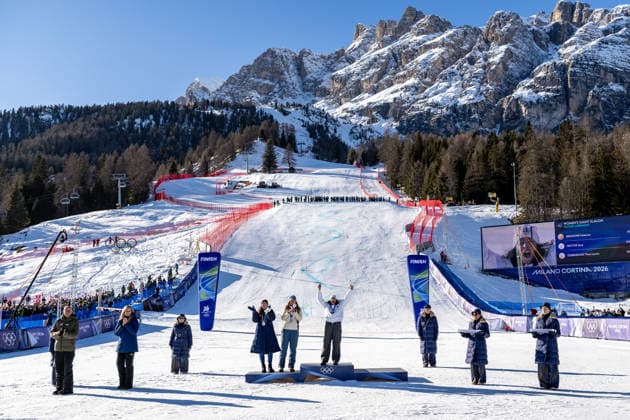 260215 Sara Hector of Sweden, Thea Louise Stjernesund of Norway and Federica Brignone of Italy celebrate after competing in women s alpine skiing giant slalom during day 9 of the 2026 Winter Olympics on February 15, 2026 in Cortina. Photo: Joel Marklund BILDBYRAN kod JM JM0793 bbeng alpint alpine skiing Olympic Games, Olympische Spiele, Olympia, OS olympics winter olympics os ol olympiska spel vinter-os olympiske leker milano cortina 2026 milan cortina 2026 milano cortina 2026 olympic games milano cortina 2026 winter olympic games milano cortina-os milano cortina-ol vinter-ol giant slalom storslalom storslalam dam italien sverige jubel *** 260215 Sara Hector of Sweden, Thea Louise Stjernesund of Norway and Federica Brignone of Italy celebrate after competing in women s alpine skiing giant slalom during day 9 of the 2026 Winter Olympics on February 15, 2026 in Cortina Photo Joel Marklund BILDBYRAN kod JM JM0793 bbeng alpine alpine skiing olympic games olympics winter olympics os ol olympiska spel vinter os olympiske leker milano cortina 2026 milan cortina 2026 milano cortina 2026 olympic games milano cortina 2026 winter olympic games milano cortina os milano cortina ol vinter ol giant slalom storslalom storslalam dam italien sverige jubel  Copyright: JOELxMARKLUND BB260215JM184