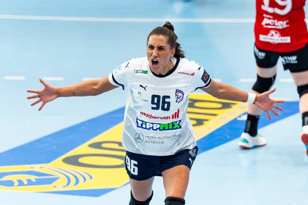 15.02.2026, GER, Handball, Frauen, Saison 2025 2026, EHF European League , Gruppenphase, Thueringer HC - Motherson Mosonmagyarovari KC Gabriella Toth (Motherson Mosonmagyarovari KC) 99947 Bad Langensalza Salza Halle Sporthalle Mehrz Thüringen Deutschland