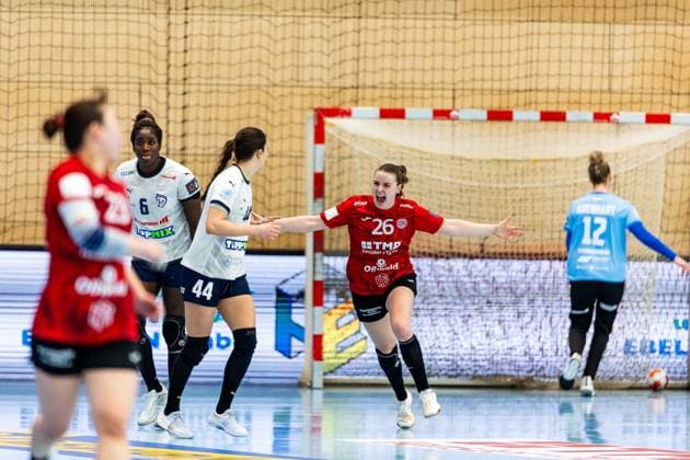 15.02.2026, GER, Handball, Frauen, Saison 2025 2026, EHF European League , Gruppenphase, Thueringer HC - Motherson Mosonmagyarovari KC Anna Szabo (Thueringer HC,26) 99947 Bad Langensalza Salza Halle Sporthalle Mehrz Thüringen Deutschland