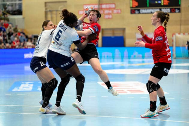 Andrijana Tatar (Motherson Mosonmagyarovari KC, 10), Laetitia Quist (Motherson Mosonmagyarovari KC, 06), Natsuki Aizawa (Thueringer HC, 23), Luca Farago (Thueringer HC, 19) GER, Thueringer HC gegen Motherson Mosonmagyarovari KC , Handball, EHF European League Women, Gruppen Phase , Saison 2025 2026, 15.02.2026 GER, Thueringer HC gegen Motherson Mosonmagyarovari KC , Handball, EHF European League Women, Gruppen Phase , Saison 2025 2026, 15.02.2026 Bad Langensalza Copyright: xEibner-Pressefoto MartinxHerbstx EP_MHT
