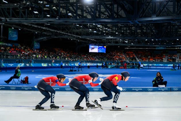 260215 Didrik Eng Strand, Sigurd Holbo Dyrset and Peder Kongshaug of Norway competes in men s Speed skating, Eisschnelllauf team pursuit during day 9 of the 2026 Winter Olympics on February 15, 2026 in Milan. Photo: Carl Sandin BILDBYRAN kod CS CS0882 skridskor speed skating Olympic Games, Olympische Spiele, Olympia, OS olympics winter olympics os ol olympiska spel vinter-os olympiske leker milano cortina 2026 milan cortina 2026 milano cortina 2026 olympic games milano cortina 2026 winter olympic games milano cortina-os milano cortina-ol vinter-ol 9 bbeng *** 260215 Didrik Eng Strand, Sigurd Holbo Dyrset and Peder Kongshaug of Norway competes in men s speed skating team pursuit during day 9 of the 2026 Winter Olympics on February 15, 2026 in Milan Photo Carl Sandin BILDBYRAN code CS CS0882 skates speed skating olympic games olympics winter olympics os ol olympic games winter os olympic games milano cortina 2026 milan cortina 2026 milano cortina 2026 olympic games milano cortina 2026 winter olympic games milano cortina os milano cortina ol winter ol 9 bbeng  Copyright: CARLxSANDIN BB260215CS024