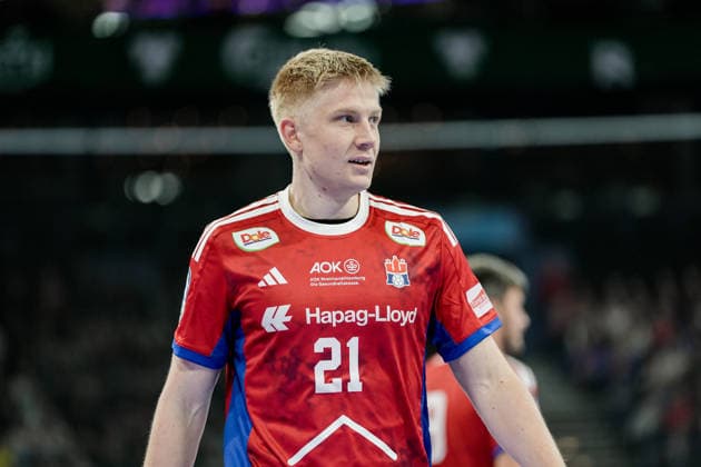 Deutschland: Handball-Bundesliga, DAIKIN HBL 2025 26, 21. Spieltag Handball Verein Hamburg vs Flensburg-Handewitt Barclays Arena (Hamburg): Frederik Bo Andersen (HSV Hamburg, 21) Copyright: xStefanxTrochax