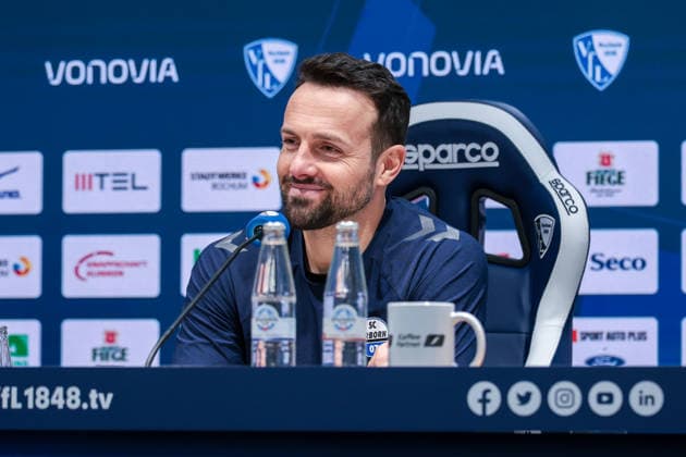 15.02.2026, Fussball, Saison 2025 2026, 2. Bundesliga, 22. Spieltag, VfL Bochum 1848 - SC Paderborn 07, Pressekonferenz mit Trainer Ralf Kettemann (SC Paderborn 07), Bochum Vonovia Ruhrstadion NRW Deutschland xRHR-FOTO DEx