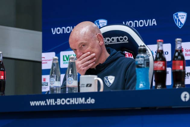 15.02.2026, Fussball, Saison 2025 2026, 2. Bundesliga, 22. Spieltag, VfL Bochum 1848 - SC Paderborn 07, Pressekonferenz mit Trainer Uwe Rösler (VfL Bochum 1848), Bochum Vonovia Ruhrstadion NRW Deutschland xRHR-FOTO DEx