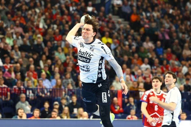Handball I Herren I Saison 2025 2026 I Bundesliga I 21. Spieltag I HSV Hamburg - SG Flensburg - Handewitt I 15.02.2026 Lasse Möller (64, SG Flensburg-Handewitt) Hamburg Barclaycard Arena Hamburg Deutschland Copyright: xLobeca RalfxHomburgx