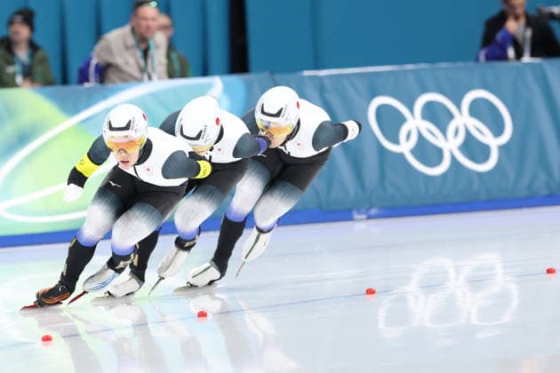 Winter Olympics - Speed skating, Eisschnelllauf Men s Team Pursuit Quarterfinals Team of Japan at the Speed Skating Men s Team Pursuit quarterfinals during day 9 of the 2026 Winter Olympics on February 15, 2026, at the Milano Speed Skating Stadium, in Milan, Italy. Photo by Alexis Jumeau ABACAPRESS.COM Milan Italy  Copyright: xJumeauxAlexis ABACAx