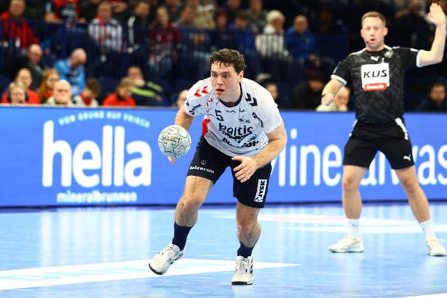 Handball I Herren I Saison 2025 2026 I Bundesliga I 21. Spieltag I HSV Hamburg - SG Flensburg - Handewitt I 15.02.2026 Niclas Kirkelokke (5, SG Flensburg-Handewitt) Hamburg Barclaycard Arena Hamburg Deutschland Copyright: xLobeca RalfxHomburgx