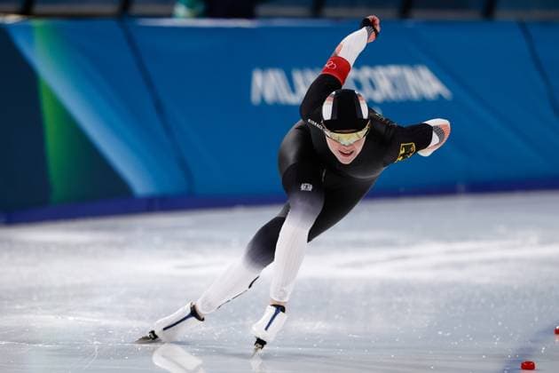 MILAN , 15-02-2026 , Milano Speed skating, Eisschnelllauf Stadium , Olympic Winter games, Winterspiele,Spiele, Summer games 2026 - Speed Skating 500m ladies , Picture shows Anna Ostlender Olympic Winter Games 2026 - Speed Skating 500m ladies  x201628577x Copyright:
