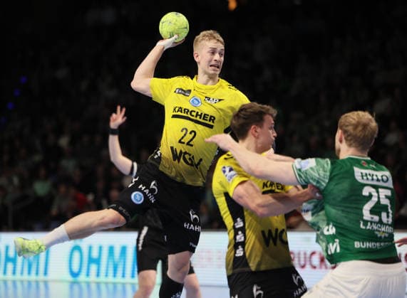 GER HBL Saison 2025 2026 FÜCHSE Berlin vs TV Stuttgart, 15.02.26, Max-Schmeling-Halle, Berlin, Torben MATZKEN (TVB Stuttgart 22)