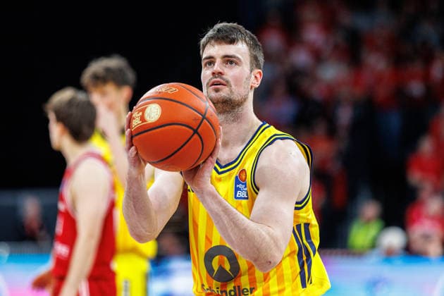 Jonas Mattisseck (ALBA Berlin, 09), Einzelbild, Einzelfoto, Portrait, Portraet, Freiwurf, BMA365 Bamberg Baskets vs. ALBA Berlin, Basketball, easyCredit BBL, 20. Spieltag, 15.02.2026 BMA365 Bamberg Baskets vs. ALBA Berlin, Basketball, easyCredit BBL, 20. Spieltag, 15.02.2026 Bamberg Copyright: xEibner-Pressefoto G.xSantemizx EP_EER