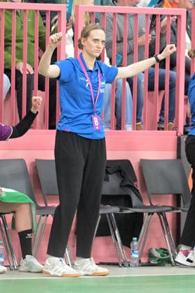Miriam Hirsch (TusSies Metzingen, Trainerin) Jubel nach Parade Tor auf der Bank TusSies Metzingen vs. SV Union Halle-Neustadt, Handball, Alsco HBF, 17.Ligaspieltag, Saison 2025 2026, 15.02.2026 TusSies Metzingen vs. SV Union Halle-Neustadt, Handball, Alsco HBF, 17.Ligaspieltag, Saison 2025 2026, 15.02.2026 Tuebingen Copyright: xEibner-Pressefoto TobiasxBaurx EP_TBR