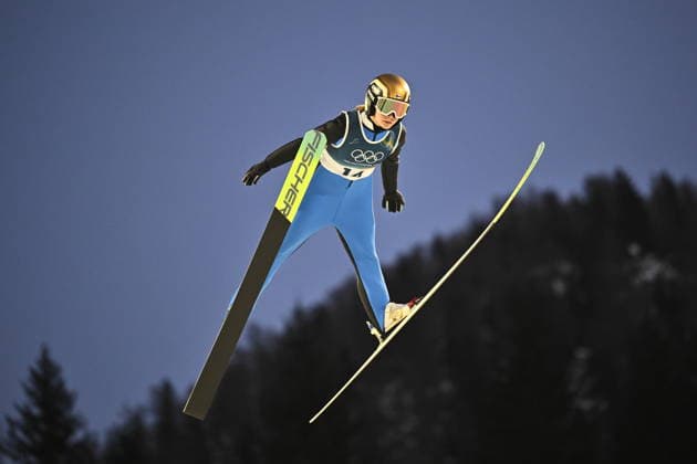 VAL DI FIEMME, ITALIEN 20260215 Minja Korhonen, Finland, i damernas backhoppning i stora backen under vinter-OS pa Tesero längdskidstadion i Val di Fiemme, Italien. *** Bilden ingar i SPORTPAKET. För övriga BETALBILD *** VAL DI FIEMME ITALIEN x10430x *** VAL DI FIEMME, ITALY 20260215 Minja Korhonen, Finland, in the womens ski jumping on the big slope during the Winter Olympics at the Tesero cross-country stadium in Val di Fiemme, Italy Picture in SPORT PACKAGE For others PAY PICTURE VAL DI FIEMME ITALY x10430x  Copyright: xChristinexOlsson TTx OS 2026 BACKHOPPNING