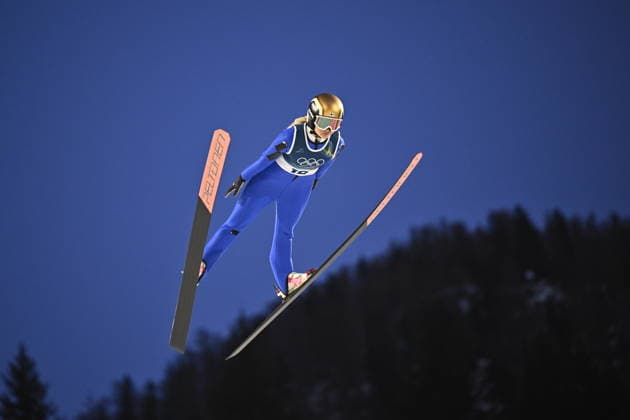VAL DI FIEMME, ITALY 20260215 Minja Korhonen, Finland, in the women s Ski jumping, Skispringen, Ski, nordisch on the large hill during the Winter Olympics at the Tesero cross-country ski stadium in Val di Fiemme, Italy. *** The image is included in the SPORTS PACKAGE. For others PAYMENT IMAGE *** VAL DI FIEMME ITALY x10430x *** VAL DI FIEMME, ITALY 20260215 Minja Korhonen, Finland, in the women s ski jumping on the large hill during the Winter Olympics at the Tesero cross country ski stadium in Val di Fiemme, Italy The image is included in the SPORTS PACKAGE For others PAYMENT IMAGE VAL DI FIEMME ITALY x10430x  Copyright: xChristinexOlsson TTx 2026 OLYMPICS SKI JUMPING