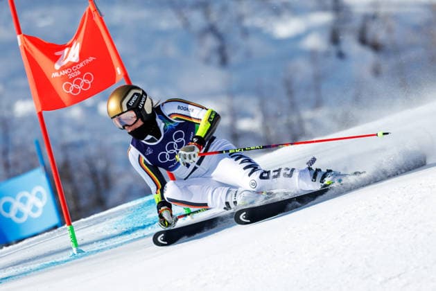 OLYMPICS - Winter Olympic Games, Olympische Spiele, Olympia, OS Milano Cortina 2026 CORTINA D AMPEZZO,ITALY,15.FEB.26 - OLYMPICS, ALPINE SKIING - Winter Olympic Games Milano Cortina 2026, giant slalom, women. Image shows Emma Aicher (GER).  GEPAxpictures xMaticxKlansek
