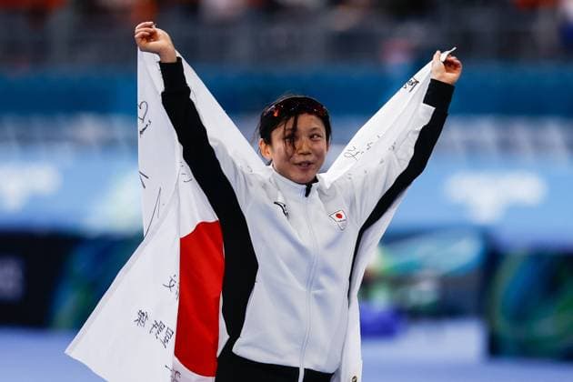 MILAN , 15-02-2026 , Milano Speed skating, Eisschnelllauf Stadium , Olympic Winter games, Winterspiele,Spiele, Summer games 2026 - Speed Skating 500m ladies , Picture shows Miho Takagi Olympic Winter Games 2026 - Speed Skating 500m ladies  x201629562x Copyright: