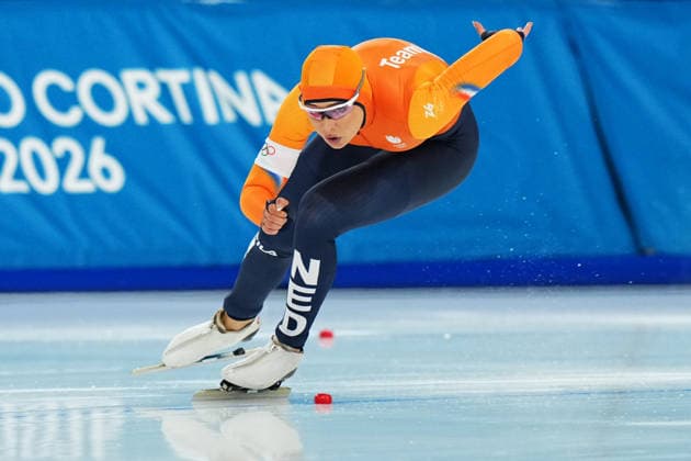 Women™s Speed skating, Eisschnelllauf 500mt , LEERDAM Jutta from Nederlands, at the 2026 Winter Olympics, Milan, Italy, Thursday, Feb. 15, 2026. (Gian Mattia D Alberto LaPresse)  Copyright: xGianxMattiaxD Alberto LaPressex