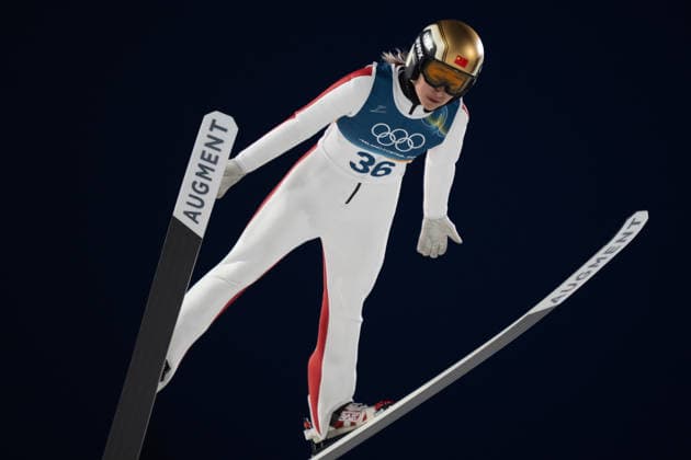 OLYMPICS - Winter Olympic Games, Olympische Spiele, Olympia, OS Milano Cortina 2026 PREDAZZO,ITALY,15.FEB.26 - OLYMPICS, Ski jumping, Skispringen, Ski, nordisch - Winter Olympic Games Milano Cortina 2026, large hill, women. Image shows Ping Zeng (CHN).  GEPAxpictures xOliverxLerch