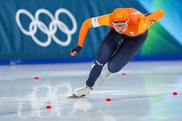 Jutta Leerdam (NED) am 15.02.2026 im 500m Eisschnelllauf der Damen bei den Olympischen Winterspielen Mailand (Milano Cortina) in Mailand, Italien. Mailand Milano Speed skating, Eisschnelllauf Stadium Lombardei Italien *** Jutta Leerdam NED on 15 02 2026 in the womens 500m speed skating at the Olympic Winter Games Milan Milano Cortina in Milan, Italy Milan Milano Speed Skating Stadium Lombardy Italy