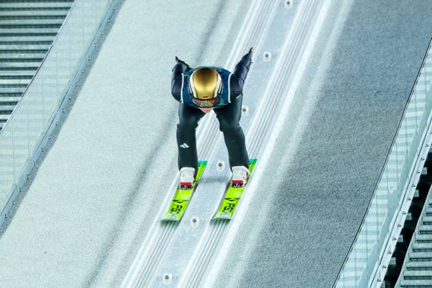 Olympische Winterspiele Milano Cortina 2026 Skispringen Großschanze Einzel Frauen am 15.02.2026 an der Predazzo Ski jumping, Skispringen, Ski, nordisch Stadium in Predazzo Agnes Reisch ( Deutschland ) *** Olympic Winter Games Milano Cortina 2026 Ski Jumping Large Hill Individual Women on 15 02 2026 at the Predazzo Ski Jumping Stadium in Predazzo Agnes Reisch Germany xMSx
