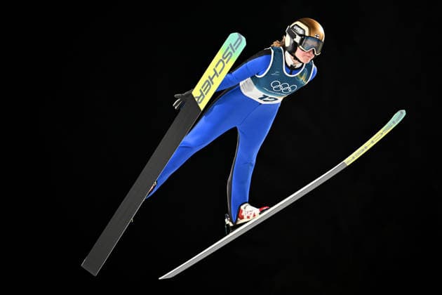 Predazzo, Italy, February 15th 2026. Sofia Mattila of Finland in action during the Ski jumping, Skispringen, Ski, nordisch Womens Large Hill Individual competition of the Olympic Winter games, Winterspiele,Spiele, Summer games 2026 in Predazzo, Italy. (Photo by Igor Kupljenik Sports Press Photo)  Copyright: xIgorxKupljenikx xSPPx Sportspressphoto_SPR93205