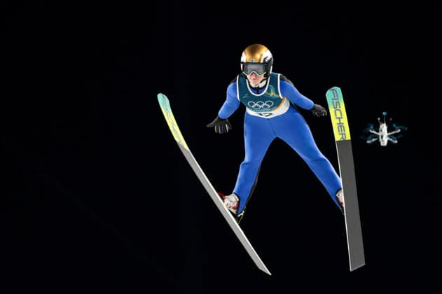 OLYMPICS - Winter Olympic Games, Olympische Spiele, Olympia, OS Milano Cortina 2026 PREDAZZO,ITALY,15.FEB.26 - OLYMPICS, Ski jumping, Skispringen, Ski, nordisch - Winter Olympic Games Milano Cortina 2026, large hill, women. Image shows Sofia Mattila (FIN).  GEPAxpictures xMatthiasxTrinkl