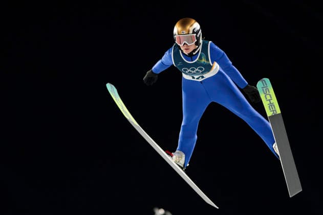OLYMPICS - Winter Olympic Games, Olympische Spiele, Olympia, OS Milano Cortina 2026 PREDAZZO,ITALY,15.FEB.26 - OLYMPICS, Ski jumping, Skispringen, Ski, nordisch - Winter Olympic Games Milano Cortina 2026, large hill, women. Image shows Minja Korhonen (FIN).  GEPAxpictures xMatthiasxTrinkl